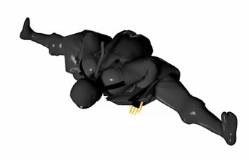 Mit dem Kopf zum Boden bewegen